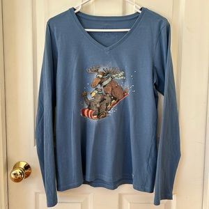 Life Is Good Women's Winter Joyride Long Sleeve Crusher Vee Neck